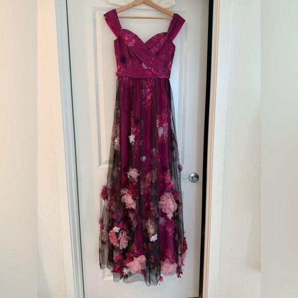 Dress the Population Aurea Floral Print Off the Shoulder Gown | retail $748 - Picture 5 of 16
